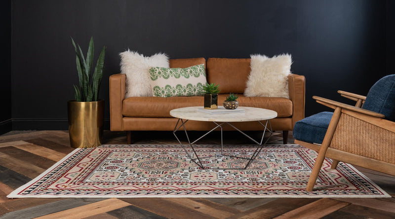 Kashkai Retreat Collection Area Rug - Shiraz Rectangle Ivory  lifestyle 8
