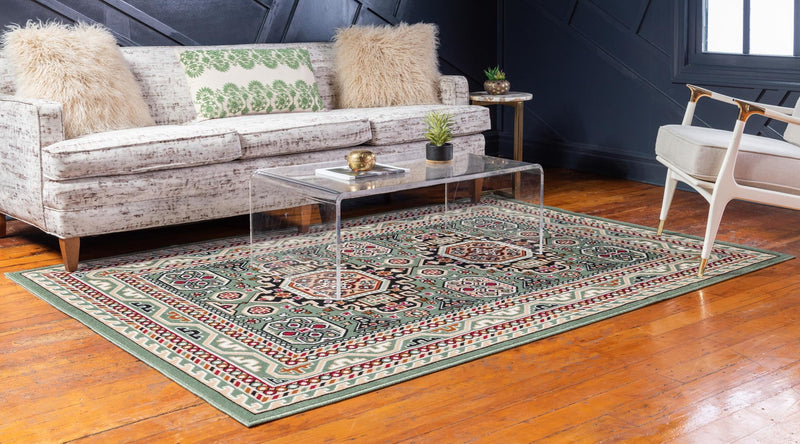Kashkai Retreat Collection Area Rug - Shiraz Rectangle Green  lifestyle 11