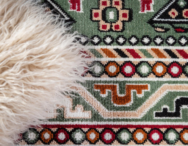 Kashkai Retreat Collection Area Rug - Shiraz Rectangle Green  lifestyle 24