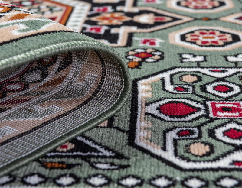 Kashkai Retreat Collection Area Rug - Shiraz Rectangle Green  lifestyle 29