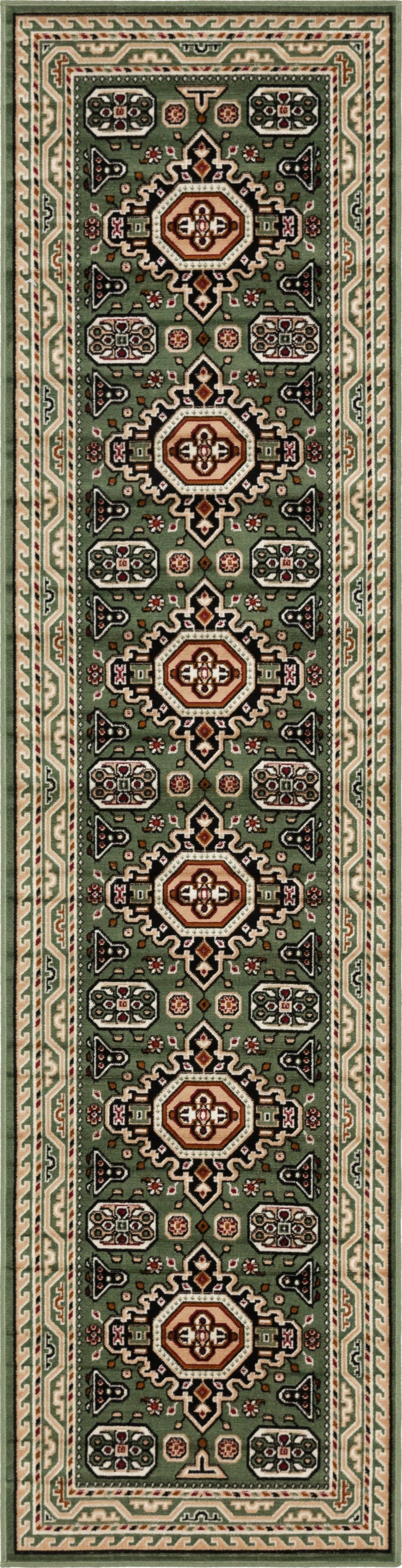 Kashkai Retreat Collection Area Rug - Shiraz Runner Green  lifestyle 53