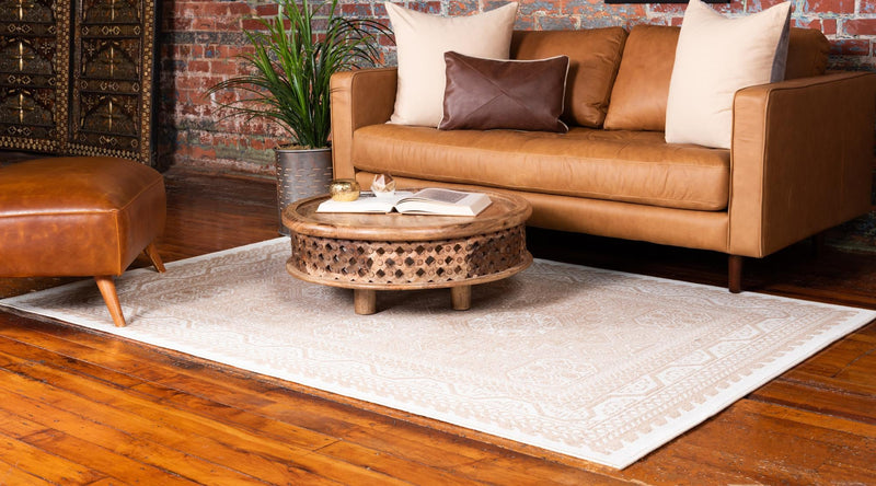 Kashkai Retreat Collection Area Rug - Shiraz Rectangle Beige  lifestyle 12