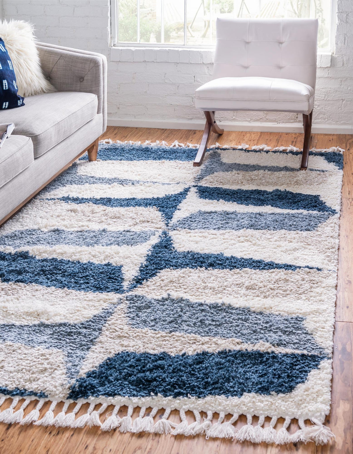 Cozy Cove Shag Collection Area Rug -  Tidewater Rectangle Blue  lifestyle 3