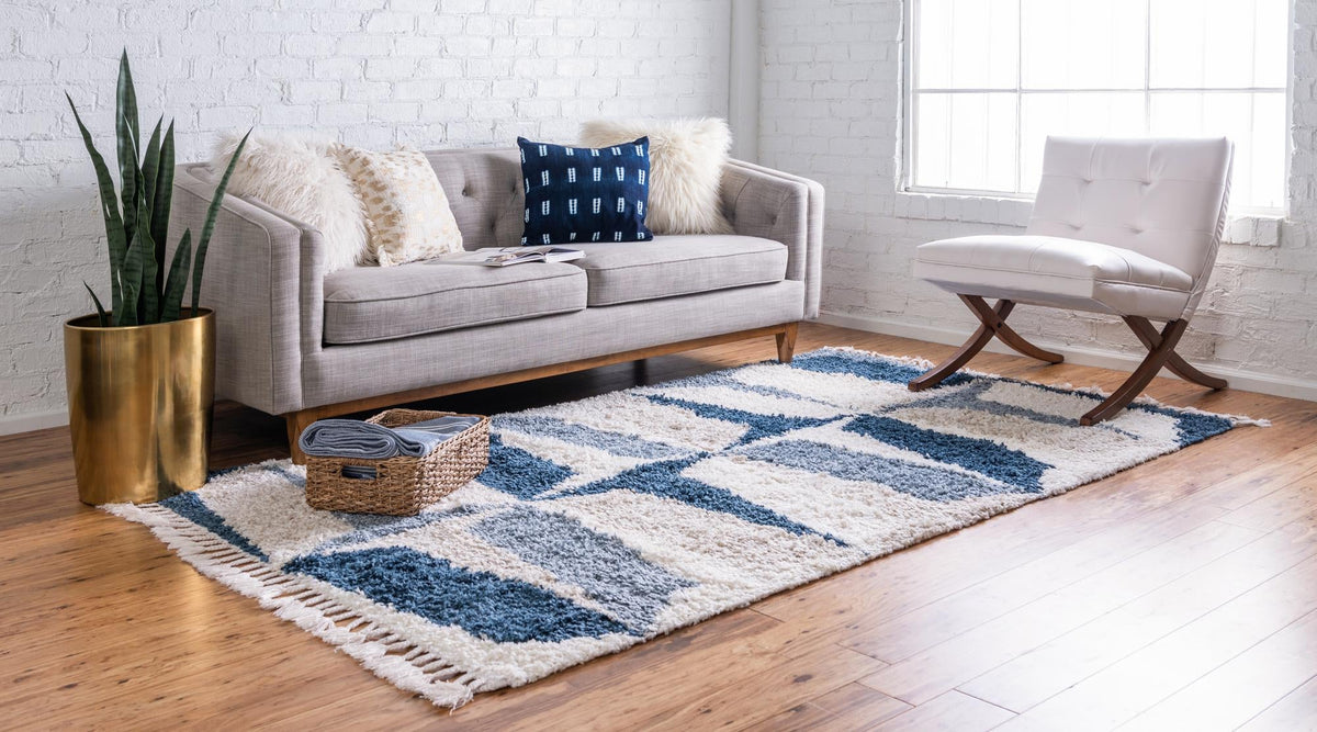 Cozy Cove Shag Collection Area Rug -  Tidewater Rectangle Blue  lifestyle 5