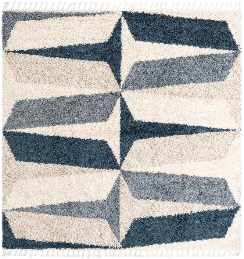 Cozy Cove Shag Collection Area Rug -  Tidewater Square Blue  lifestyle 31