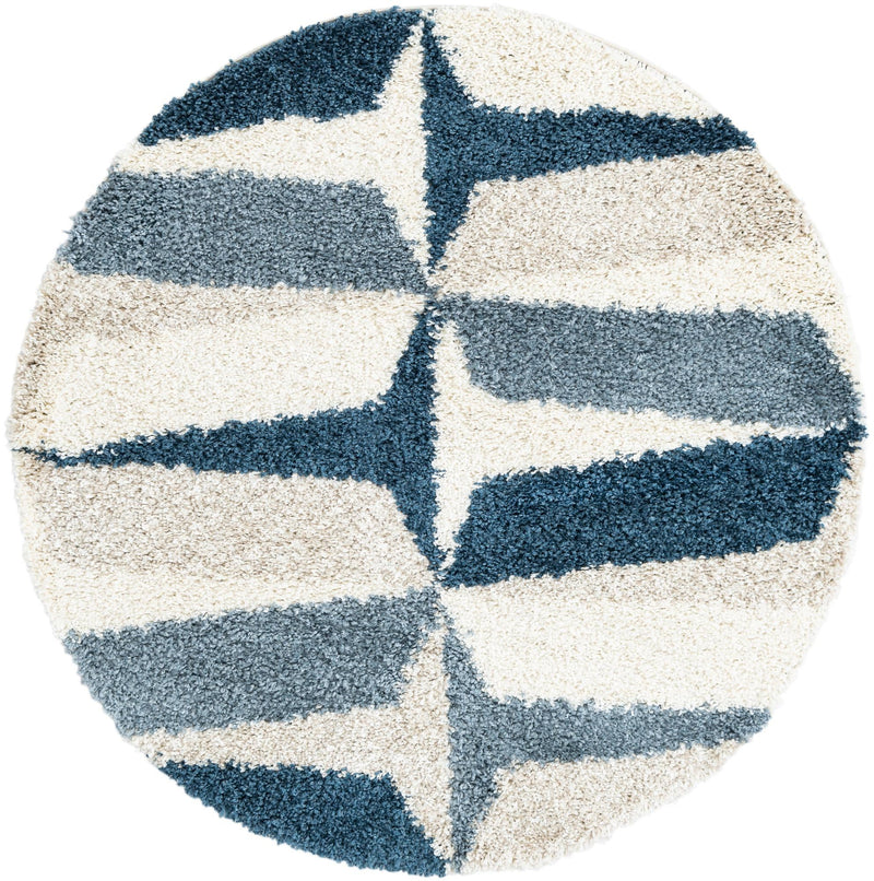 Cozy Cove Shag Collection Area Rug -  Tidewater Round Blue  lifestyle 32