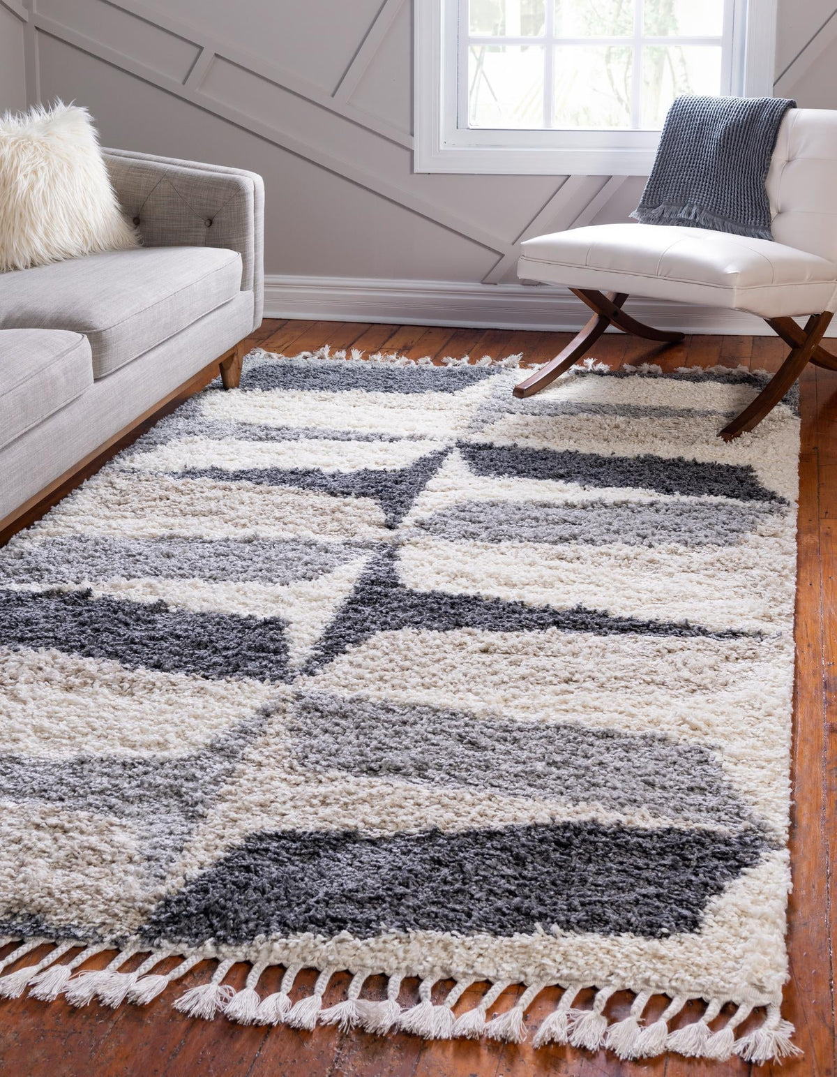 Cozy Cove Shag Collection Area Rug -  Tidewater Rectangle Gray  lifestyle 4