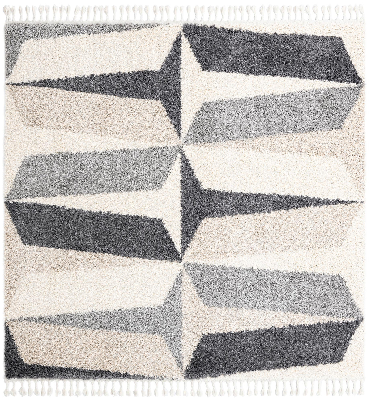 Cozy Cove Shag Collection Area Rug -  Tidewater Square Gray  lifestyle 73