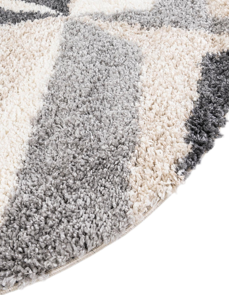 Cozy Cove Shag Collection Area Rug -  Tidewater Round Gray  lifestyle 57