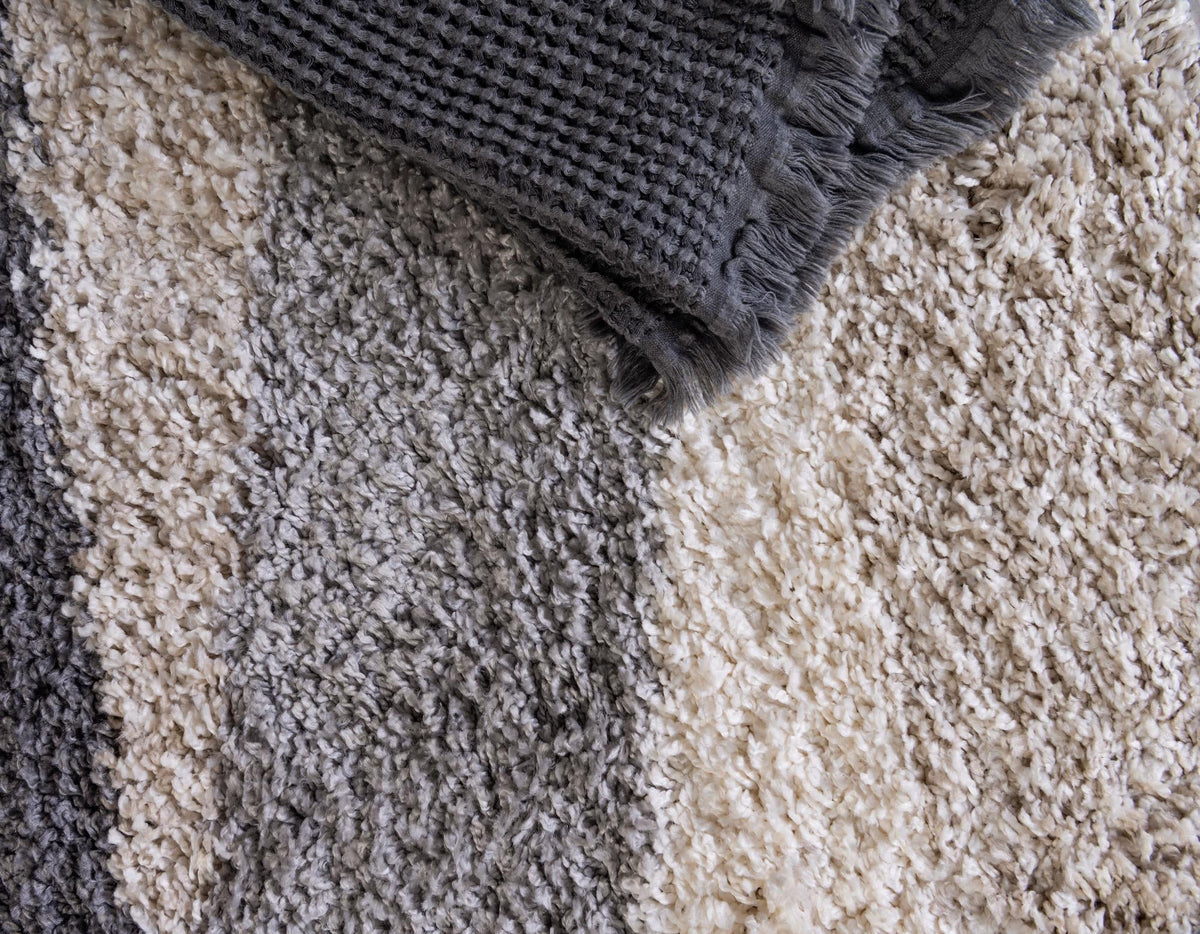 Cozy Cove Shag Collection Area Rug -  Tidewater Round Gray  lifestyle 70