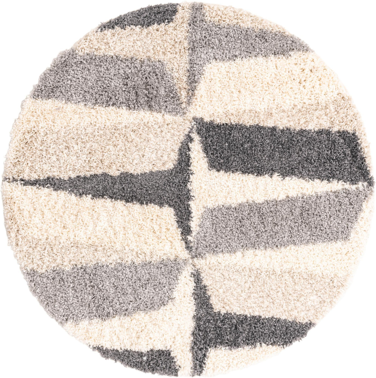 Cozy Cove Shag Collection Area Rug -  Tidewater Round Gray  lifestyle 74