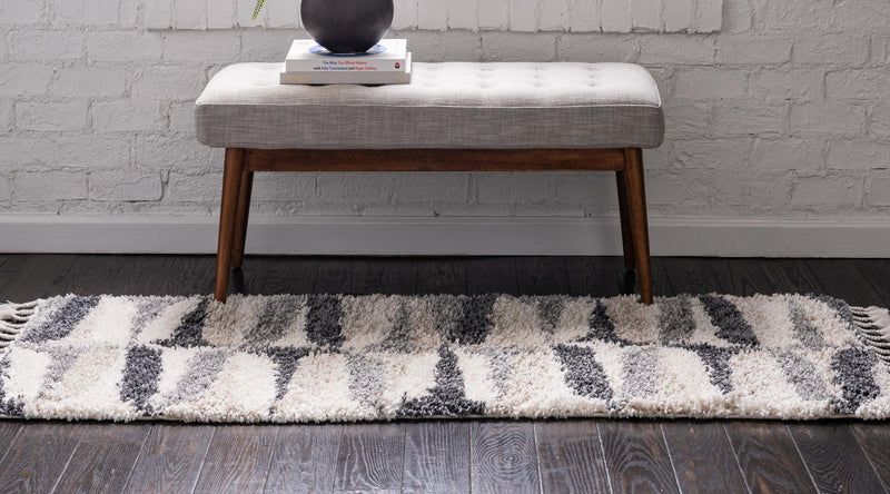Cozy Cove Shag Collection Area Rug -  Tidewater Runner Gray  lifestyle 46
