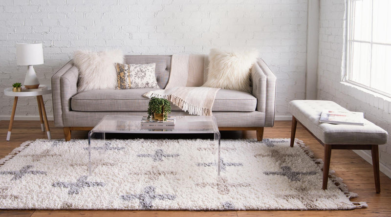 Cozy Cove Shag Collection Area Rug -  Driftwood Rectangle Ivory  lifestyle 4