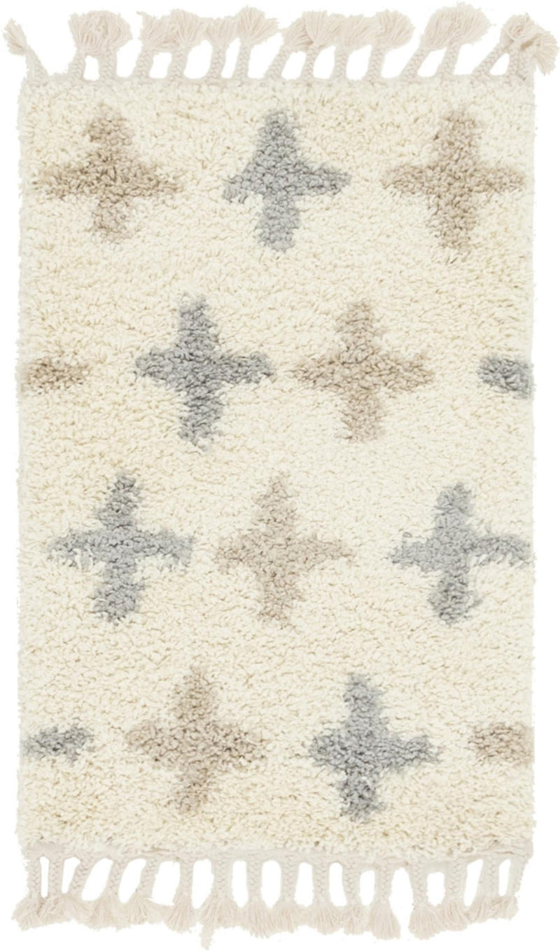 Cozy Cove Shag Collection Area Rug -  Driftwood Rectangle Ivory Main