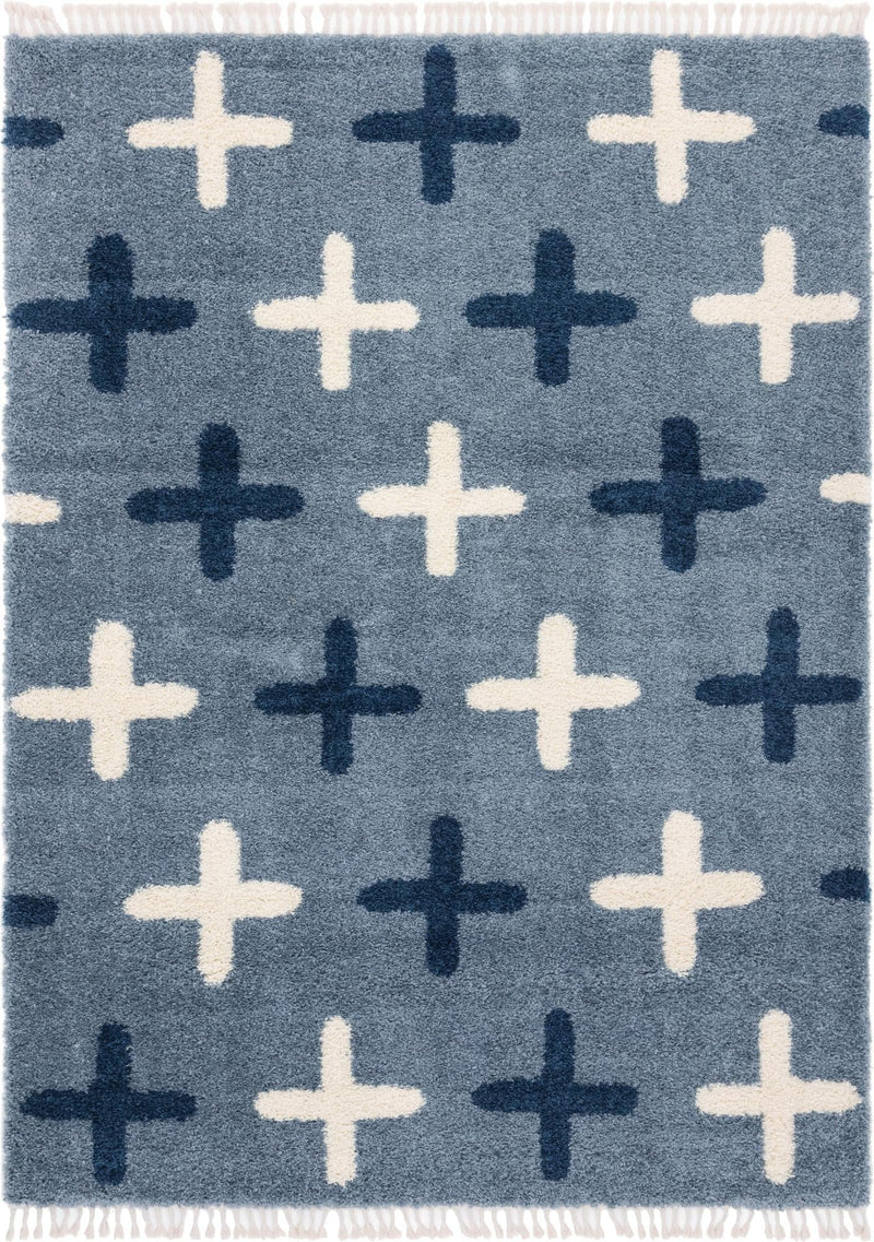 Cozy Cove Shag Collection Area Rug -  Driftwood Rectangle Blue  lifestyle 3
