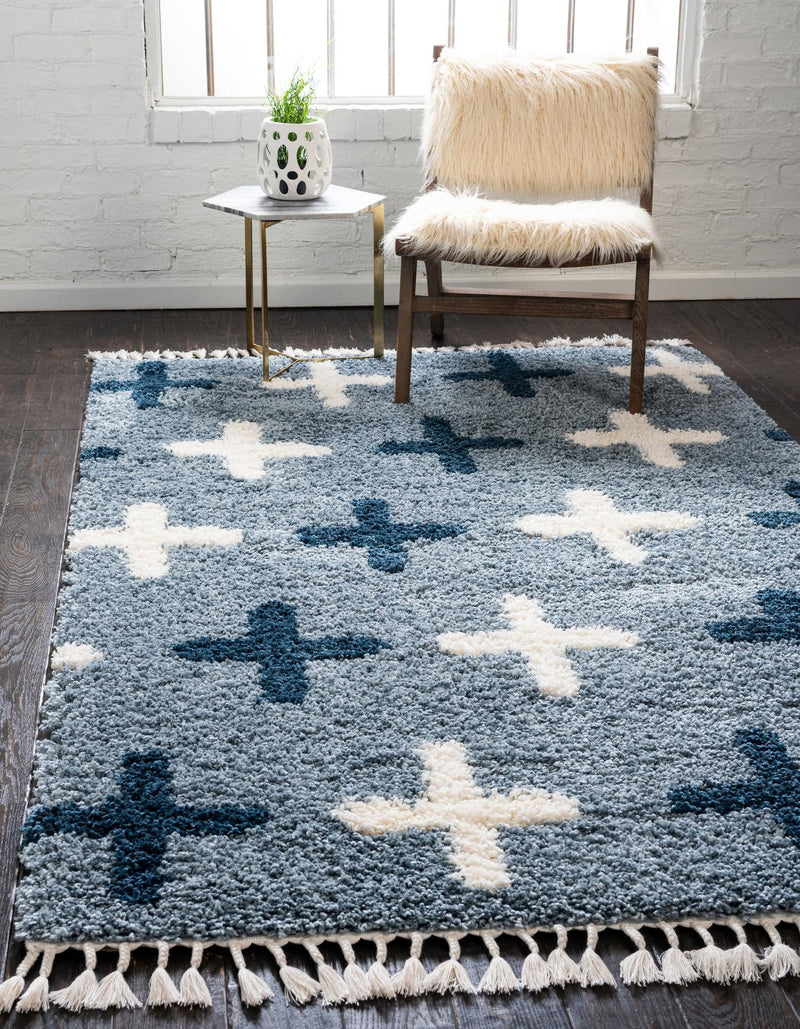 Cozy Cove Shag Collection Area Rug -  Driftwood Rectangle Blue  lifestyle 4