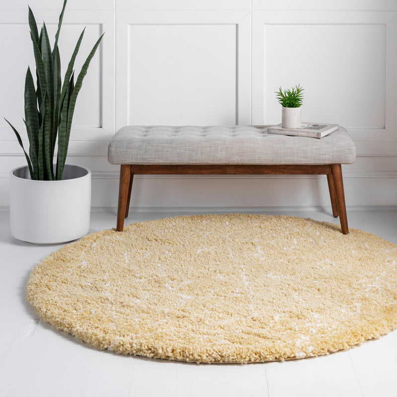 Casablanca Comfort Collection Area Rug - Sahara Round Yellow  lifestyle 45