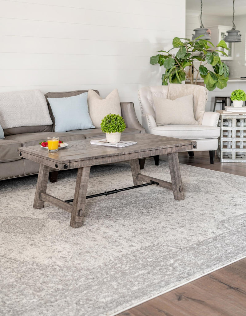 Dover Terrace Collection Area Rug - Marina (Gray) Rectangle Gray  lifestyle 1