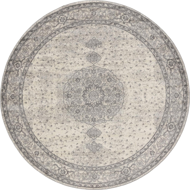 Dover Terrace Collection Area Rug - Marina (Gray) Round Gray Main
