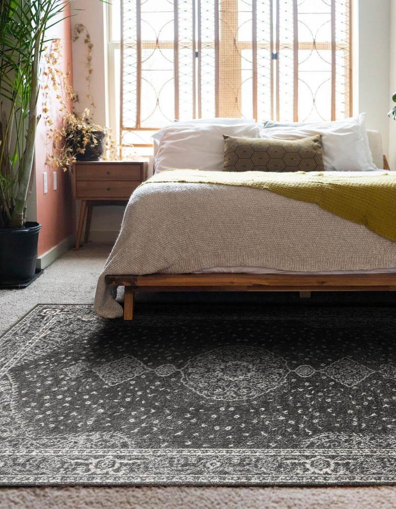 Dover Terrace Collection Area Rug - Marina (Dark Gray) Rectangle Dark Gray  lifestyle 8