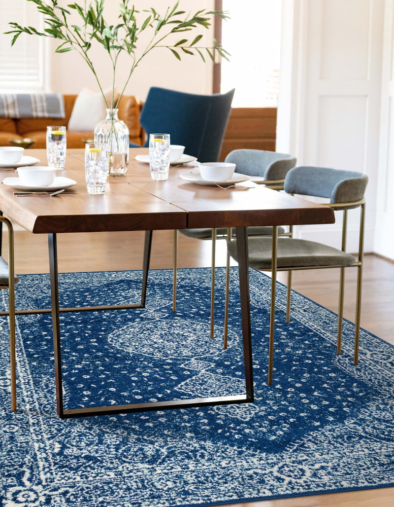 Dover Terrace Collection Area Rug - Marina (Navy Blue) Rectangle Navy Blue  lifestyle 6