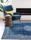 Dover Terrace Collection Area Rug - Marina (Navy Blue) Rectangle Navy Blue  lifestyle 7