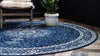 Dover Terrace Collection Area Rug - Marina (Navy Blue) Round Navy Blue  lifestyle 3