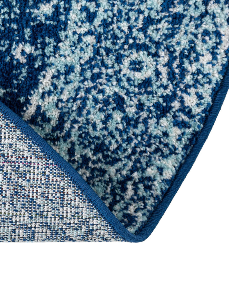 Dover Terrace Collection Area Rug - Marina (Navy Blue) Round Navy Blue  lifestyle 29