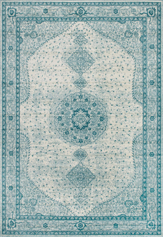 Dover Terrace Collection Area Rug - Marina (Turquoise) Rectangle Turquoise Main