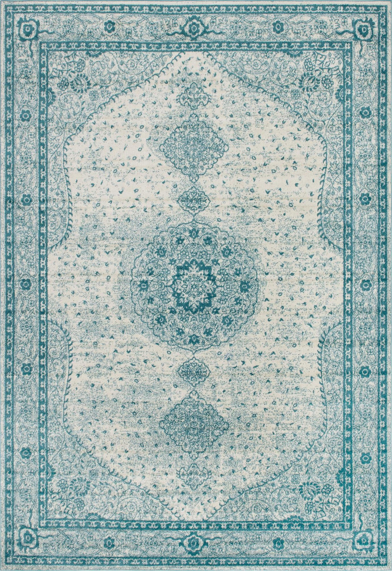 Dover Terrace Collection Area Rug - Marina (Turquoise) Rectangle Turquoise Main