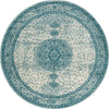 Dover Terrace Collection Area Rug - Marina (Turquoise) Round Turquoise Main