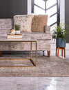 Dover Terrace Collection Area Rug - Marina (Light Brown) Rectangle Light Brown  lifestyle 2