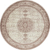 Dover Terrace Collection Area Rug - Marina (Light Brown) Round Light Brown Main