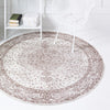 Dover Terrace Collection Area Rug - Marina (Light Brown) Round Light Brown  lifestyle 0