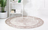 Dover Terrace Collection Area Rug - Marina (Light Brown) Round Light Brown  lifestyle 8