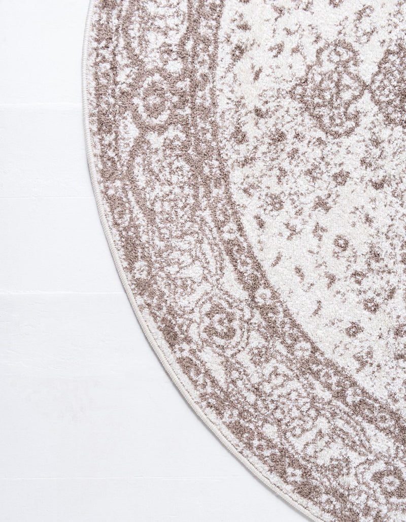 Dover Terrace Collection Area Rug - Marina (Light Brown) Round Light Brown  lifestyle 19