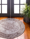 Dover Terrace Collection Area Rug - Marina (Light Brown) Round Light Brown  lifestyle 16