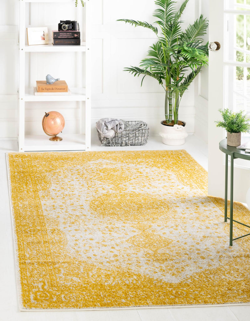 Dover Terrace Collection Area Rug - Marina (Yellow) Rectangle Yellow  lifestyle 0