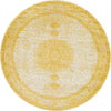 Dover Terrace Collection Area Rug - Marina (Yellow) Round Yellow Main