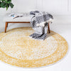 Dover Terrace Collection Area Rug - Marina (Yellow) Round Yellow  lifestyle 0