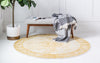 Dover Terrace Collection Area Rug - Marina (Yellow) Round Yellow  lifestyle 3