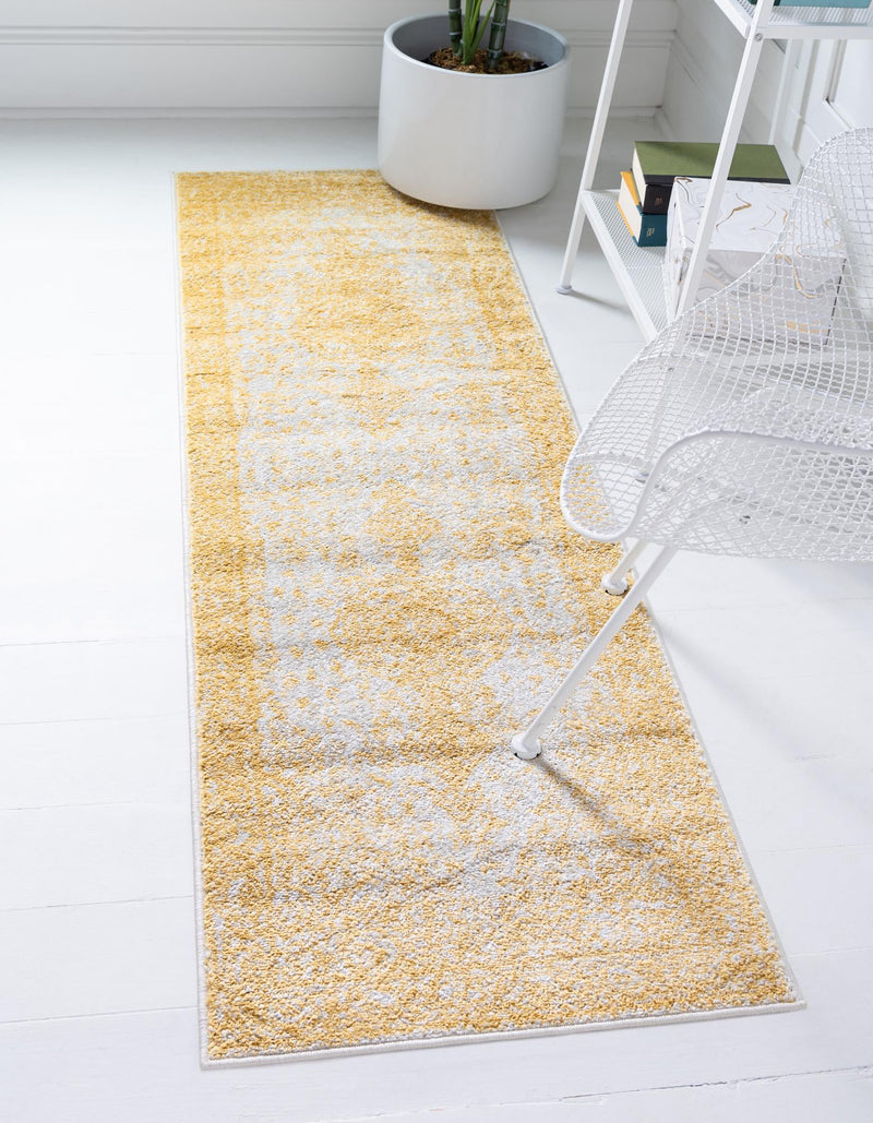 Dover Terrace Collection Area Rug - Marina (Yellow) Runner Yellow  lifestyle 0