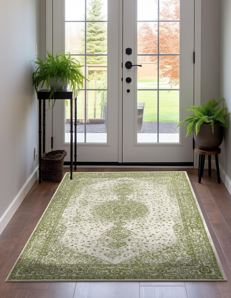 Dover Terrace Collection Area Rug - Marina (Green) Rectangle Green  lifestyle 5
