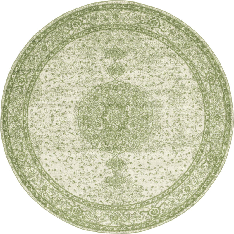 Dover Terrace Collection Area Rug - Marina (Green) Round Green Main