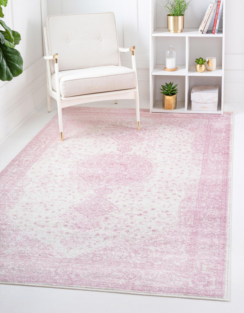 Dover Terrace Collection Area Rug - Marina (Pink) Rectangle Pink  lifestyle 6
