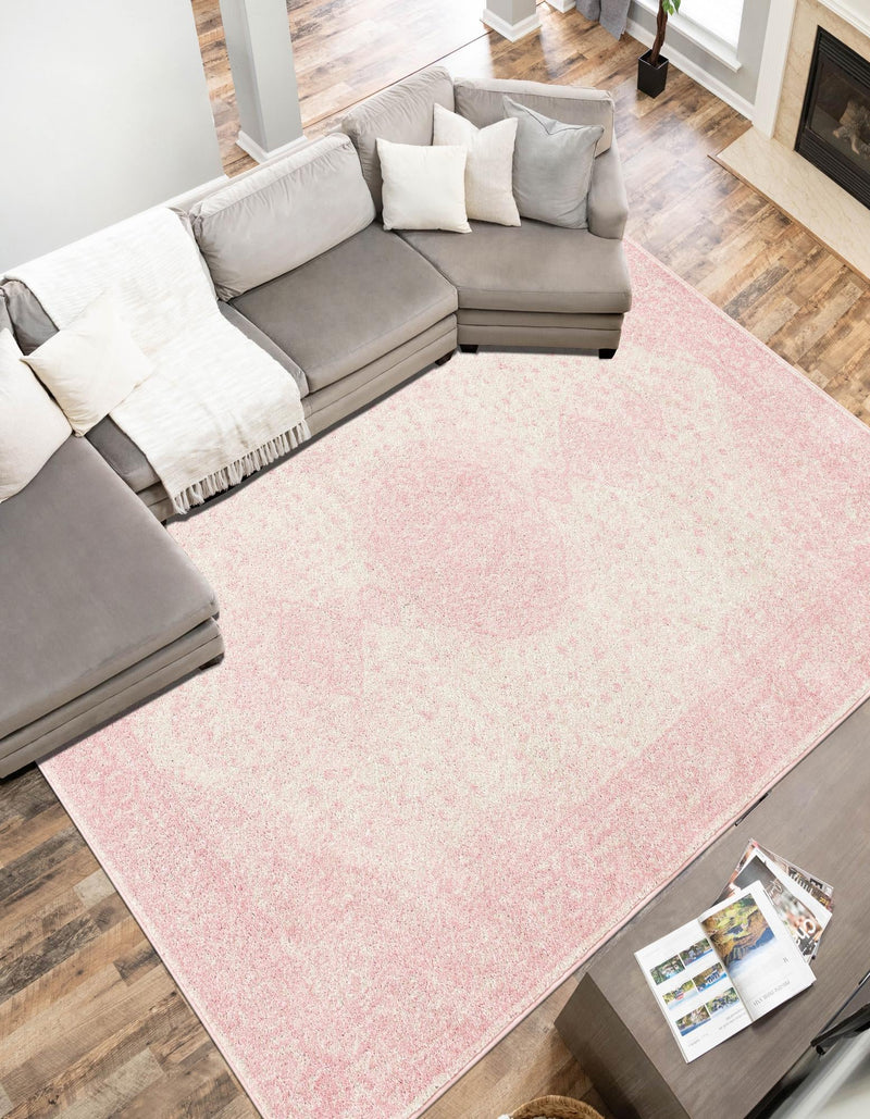 Dover Terrace Collection Area Rug - Marina (Pink) Rectangle Pink  lifestyle 6