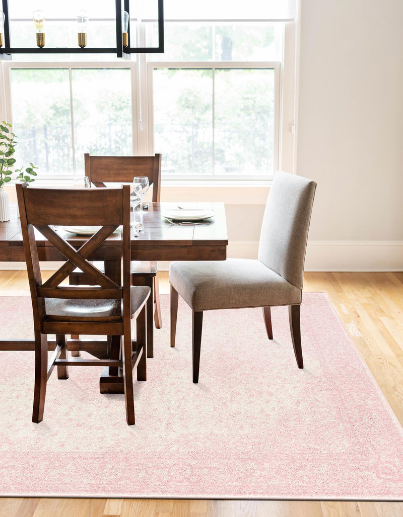 Dover Terrace Collection Area Rug - Marina (Pink) Rectangle Pink  lifestyle 7