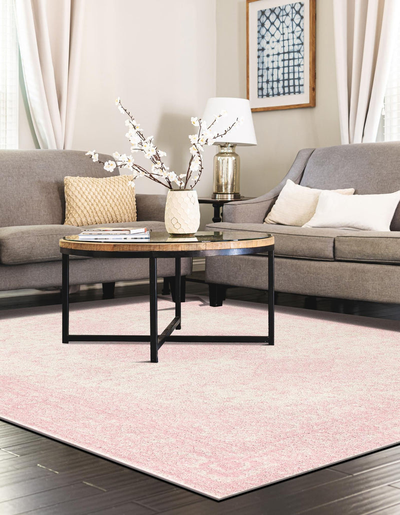 Dover Terrace Collection Area Rug - Marina (Pink) Rectangle Pink  lifestyle 9