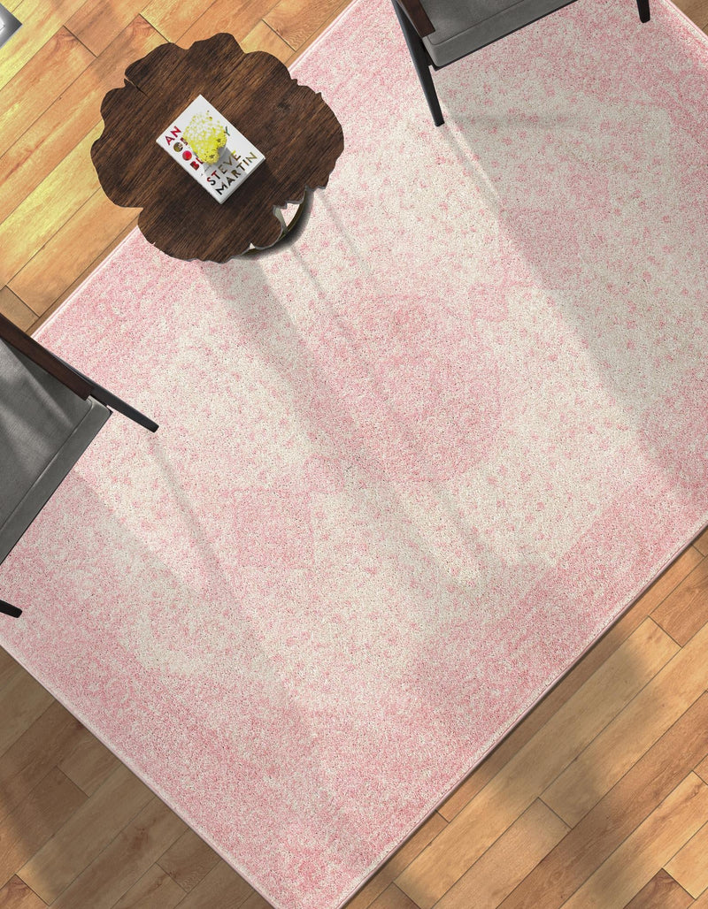 Dover Terrace Collection Area Rug - Marina (Pink) Rectangle Pink  lifestyle 10