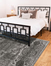 Dover Terrace Collection Area Rug -  Lagoon (Dark Gray) Rectangle Dark Gray  lifestyle 6